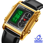 Men's Square Creative Dual-Movement Multifunctional Sports Watch