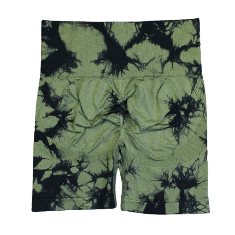 Sportshort met hoge elasticiteit en willekeurig verfpatroon