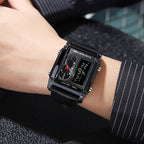 Men's Square Creative Dual-Movement Multifunctional Sports Watch