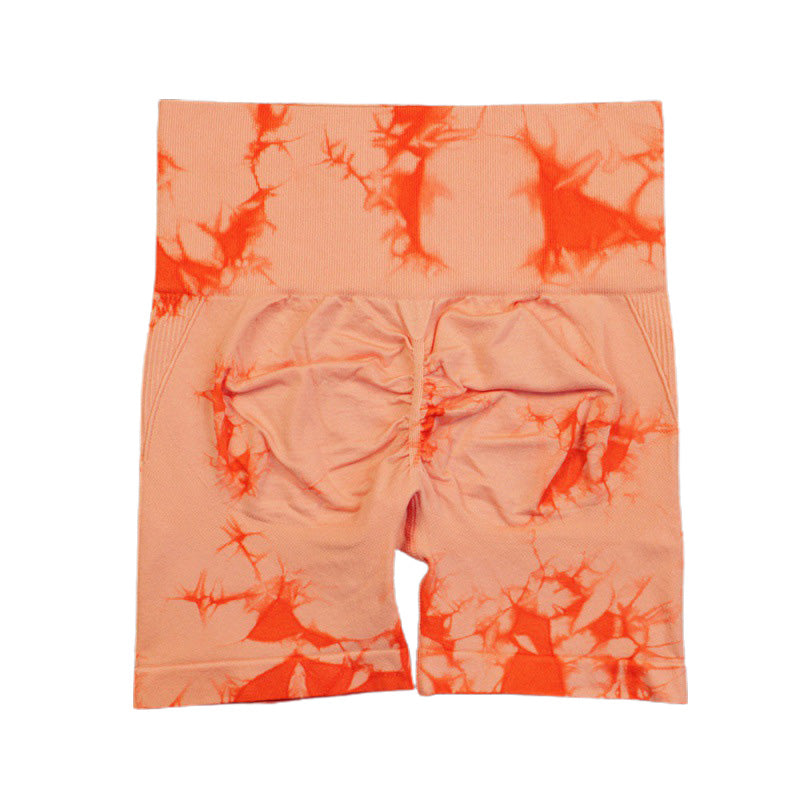 Sportshort met hoge elasticiteit en willekeurig verfpatroon