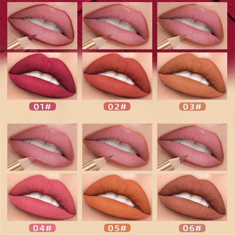 12-teiliges Set aus wischfesten Lipliner-Stiften in verschiedenen Farben