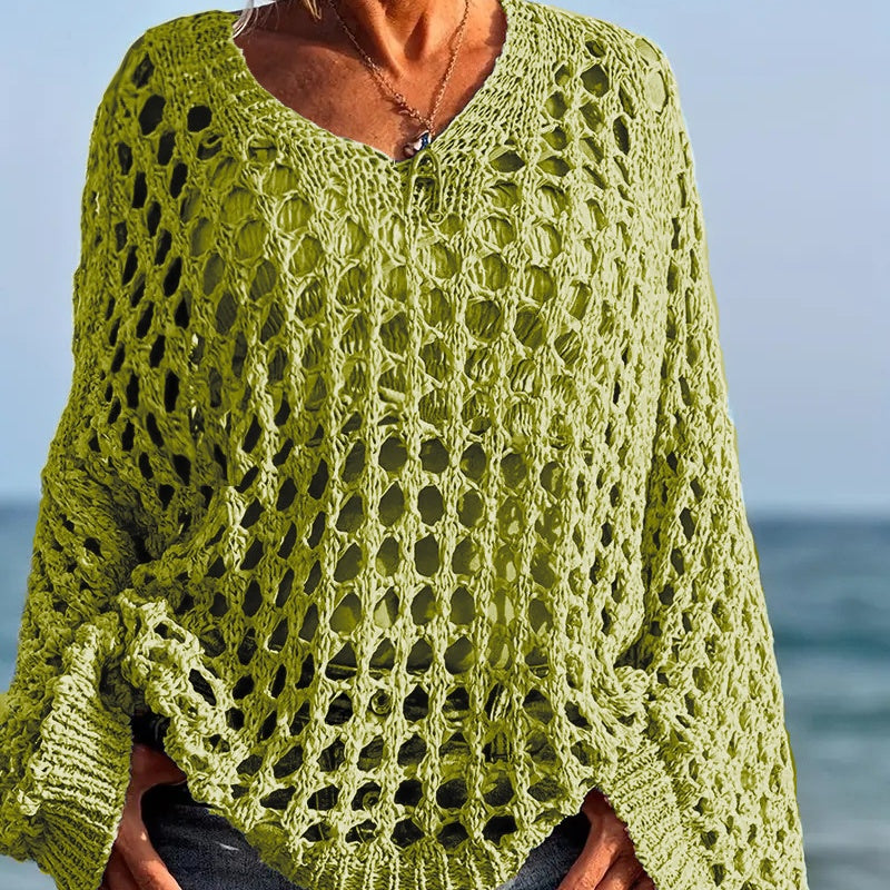 NOW Women's Crochet Knit Top ¨C Stylish Open-Knit, Relaxed Fit & Breathable