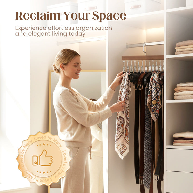 360¡ã Swivel Multi-Hook Wardrobe Organizer-10 Clips