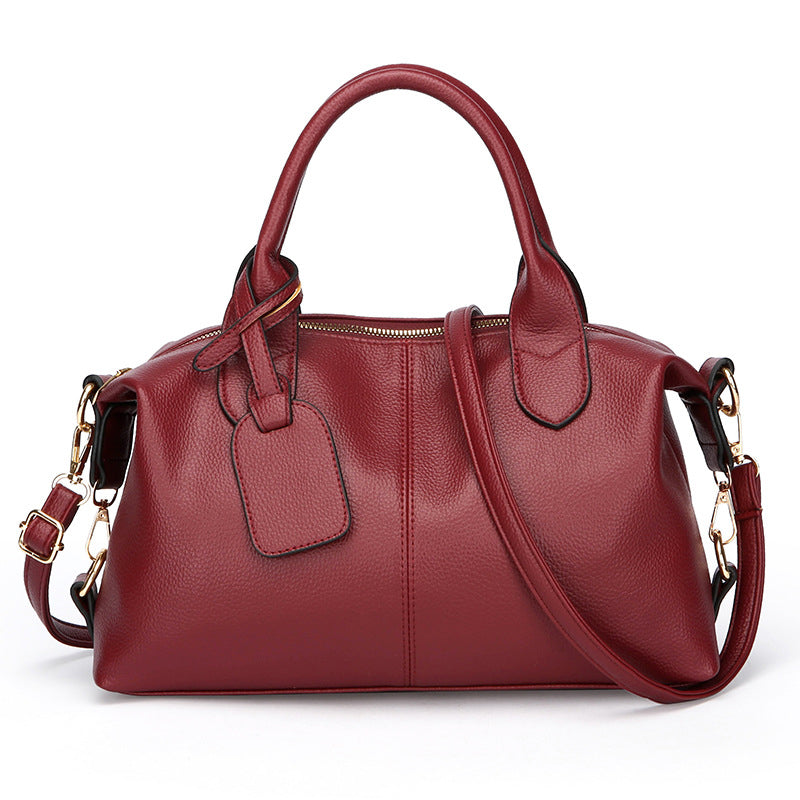 Geräumige weiche Handtasche für Damen mit kurzen Henkeln