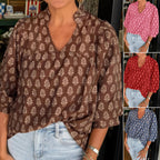 Casual soepelvallende damestop met print