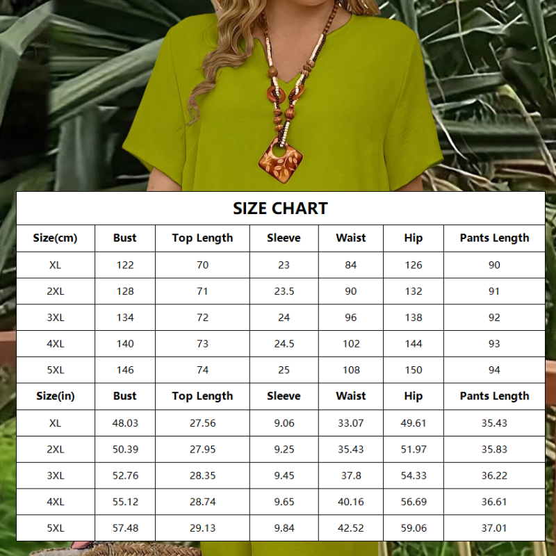 Lässiges Set für Damen aus kurzärmeligem Oberteil und Hose mit weitem Bein