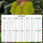 Lässiges Set für Damen aus kurzärmeligem Oberteil und Hose mit weitem Bein