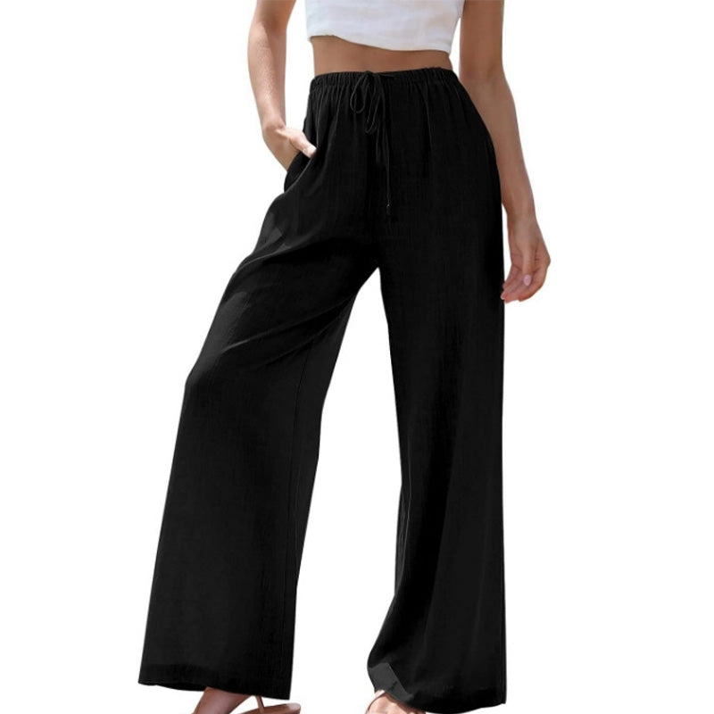 Summer Women's Casual Lightweight Plain Trousers