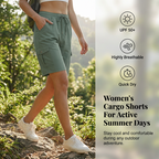 NOW Damen-Cargoshorts mit schnelltrocknendem Material und Taschen