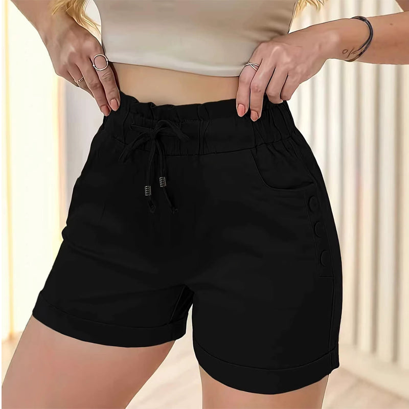 Women's High-Waist Drawstring Casual Shorts