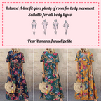 New Style Round Neck Casual Women's Retro Printed Loose Long Skirt