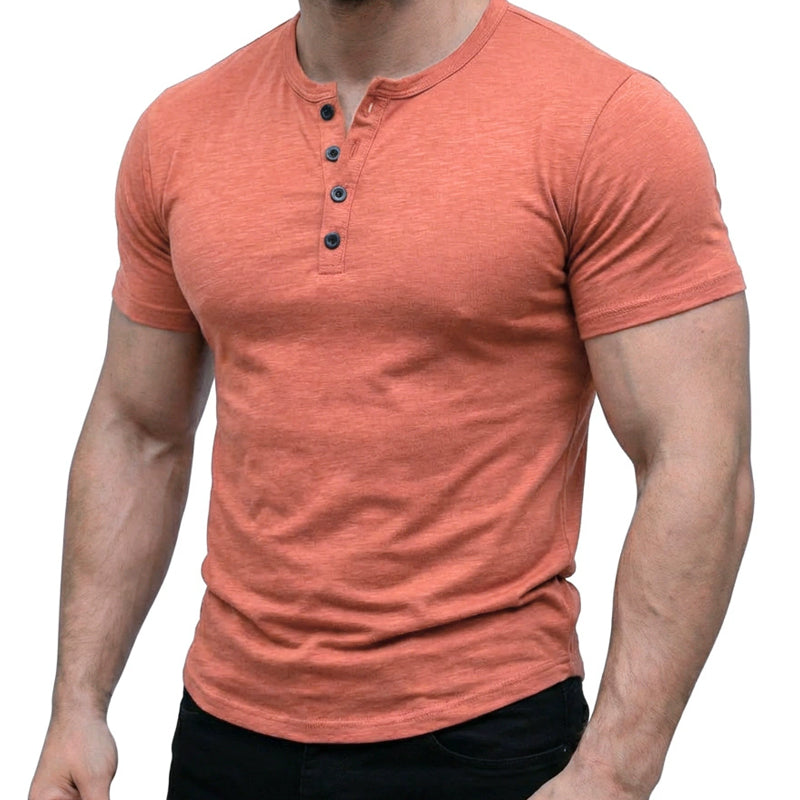 Henley T-shirt met korte mouwen voor heren