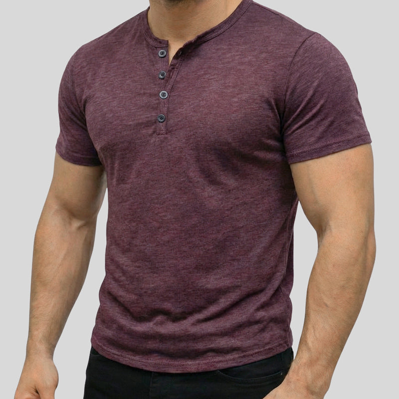 Henley T-shirt met korte mouwen voor heren