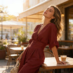Elegant V-Neck Wide-Leg Jumpsuit