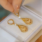 Women's Gold-Plated Teardrop Earrings