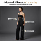 2026 New Arrival One-Shoulder Mesh Panel Wide-Leg Jumpsuit