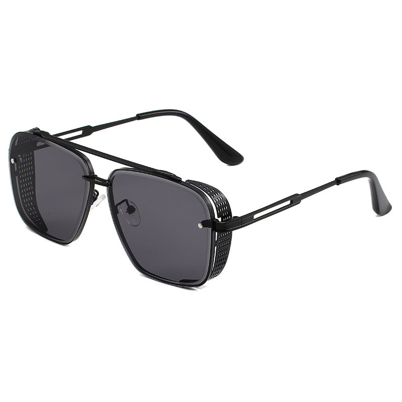 Men's Retro Double Bridge Metal Frame Sunglasses