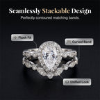 Pear-Shaped Teardrop Engagement Ring Set