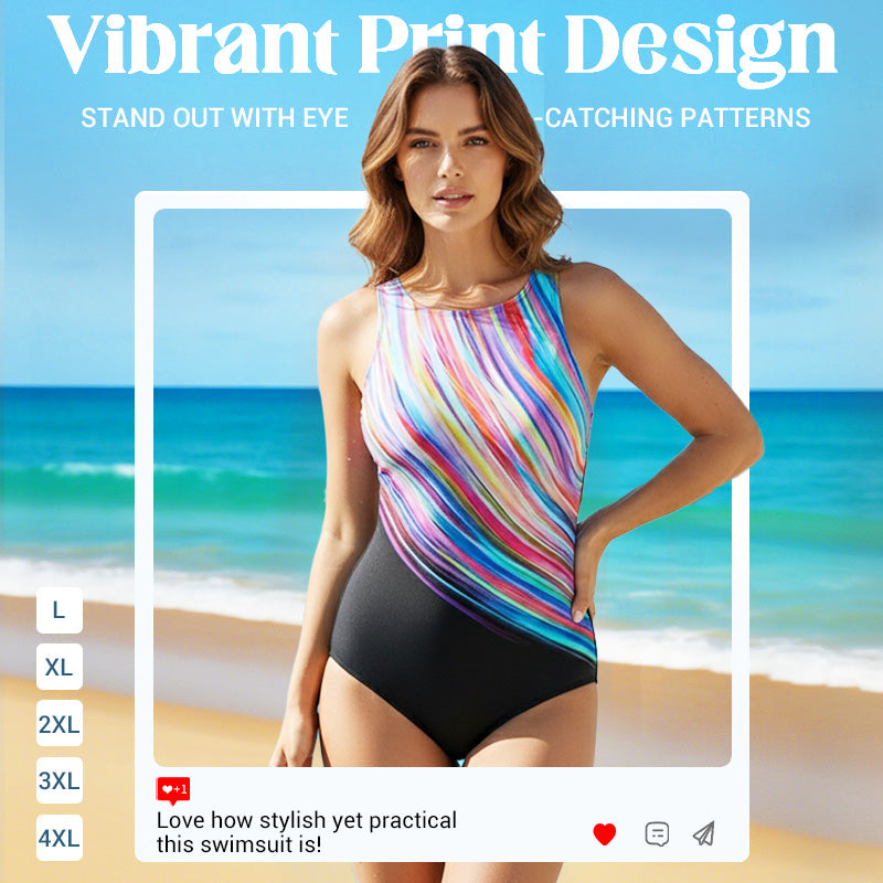 Fashion Printed One-Piece Swimsuit