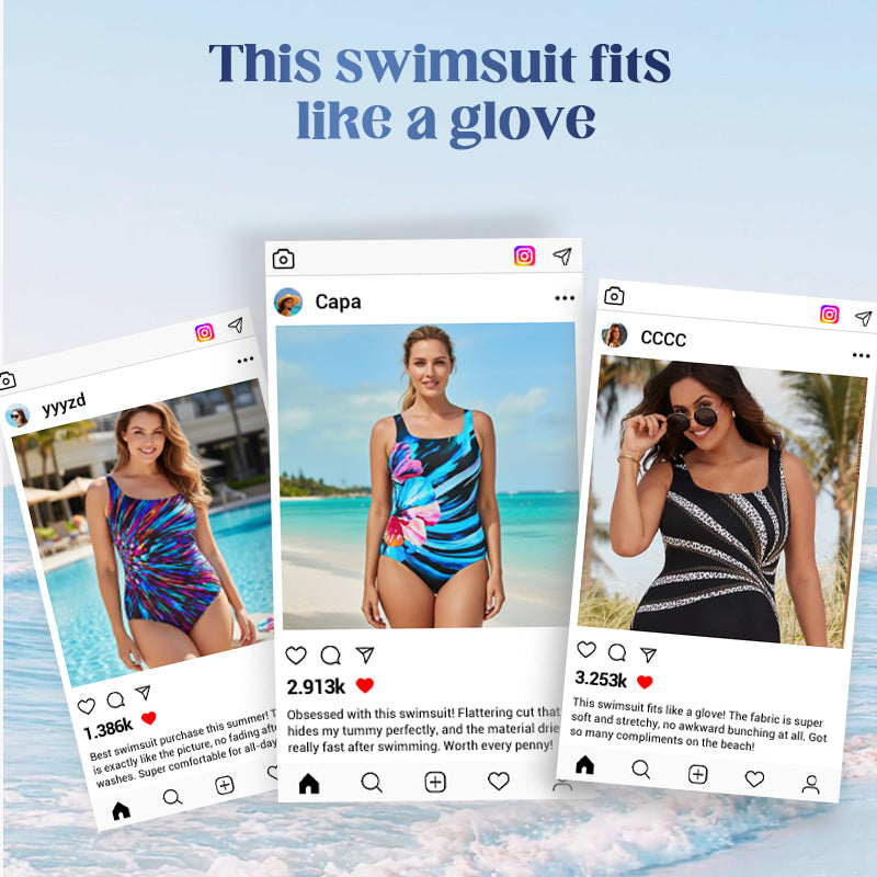 Fashion Printed One-Piece Swimsuit
