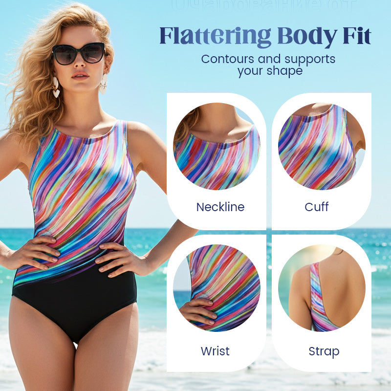Fashion Printed One-Piece Swimsuit
