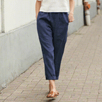 Linen-Cotton Women's Large Size Loose Pants