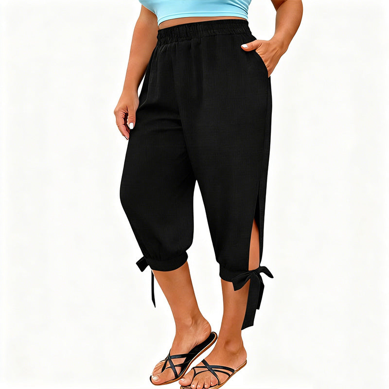 Lässige Caprihose für Damen mit elastischem Bund