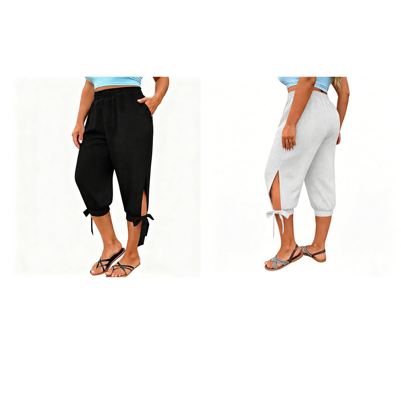 Lässige Caprihose für Damen mit elastischem Bund