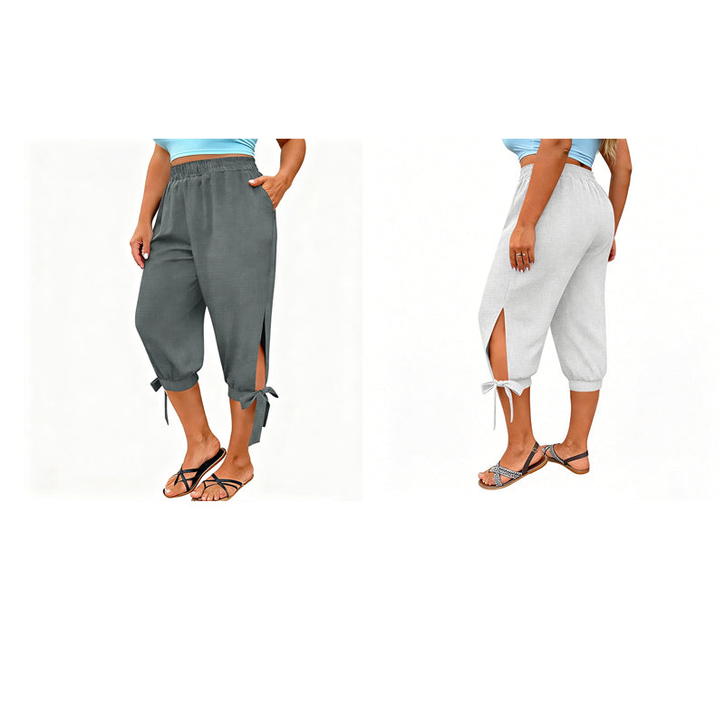 Lässige Caprihose für Damen mit elastischem Bund