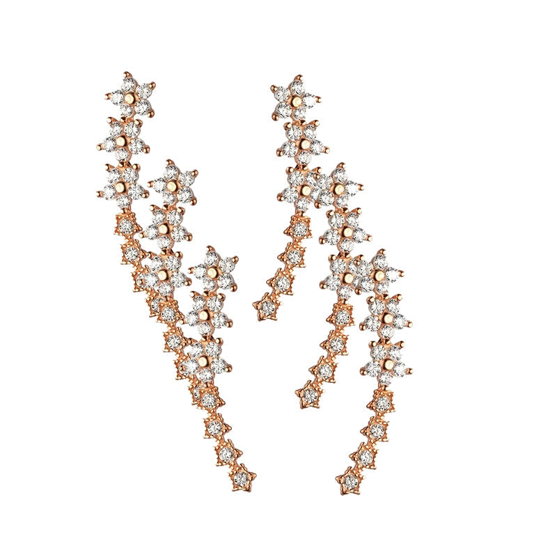 Pick Any 3 for $9.99 Starry Flower Rhinestone Ear Climber Earrings