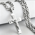 Men's Vintage Chain Necklace with Cross Pendant