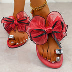 NOW Elegant Bow Flat Beach Sandals