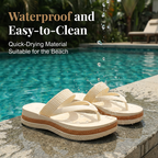 Damen-Flip-Flops mit geflochtenen Riemen und Plateau