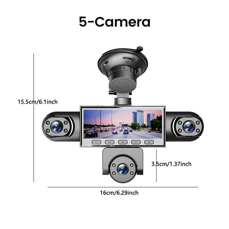 5-Camera Panoramic Dash Cam ¨C Full View No Blind Spots