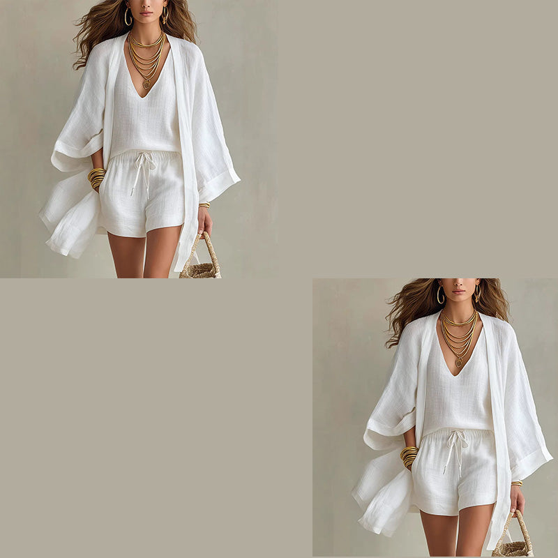 Women's Casual 3-Piece Lounge Set with Cardigan