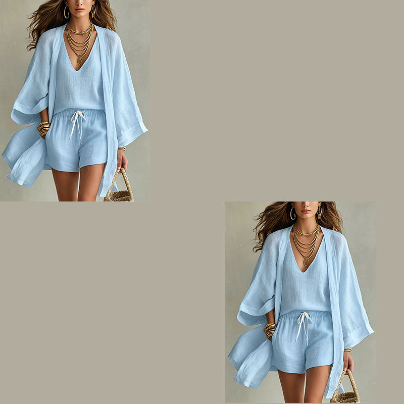 Women's Casual 3-Piece Lounge Set with Cardigan
