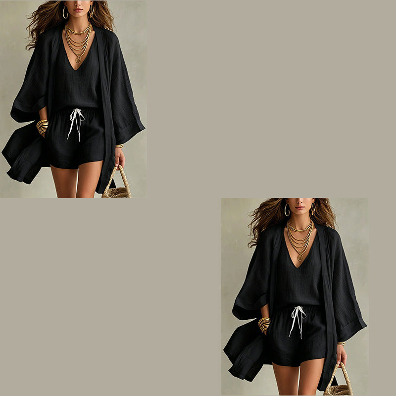 Women's Casual 3-Piece Lounge Set with Cardigan