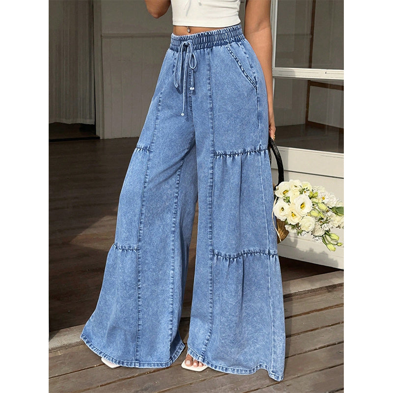 Women's High Waist Wide Leg Denim Pants