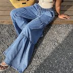 Women's High Waist Wide Leg Denim Pants