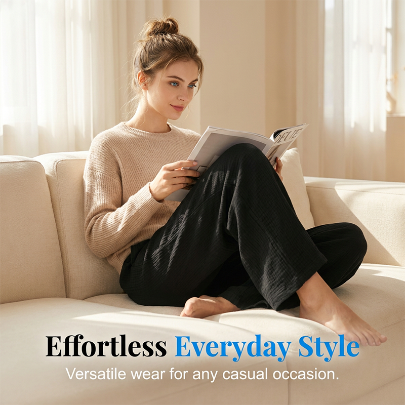 Women¡¯s Elastic Waist Cotton Loungewear Pants
