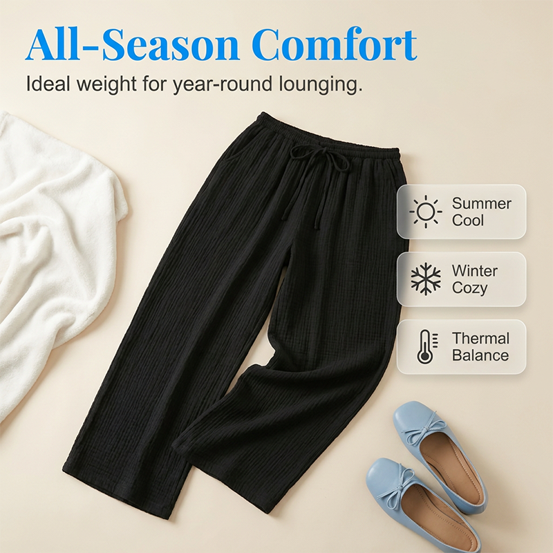 Women¡¯s Elastic Waist Cotton Loungewear Pants