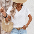 Elegante top met korte mouwen en V-hals voor dames