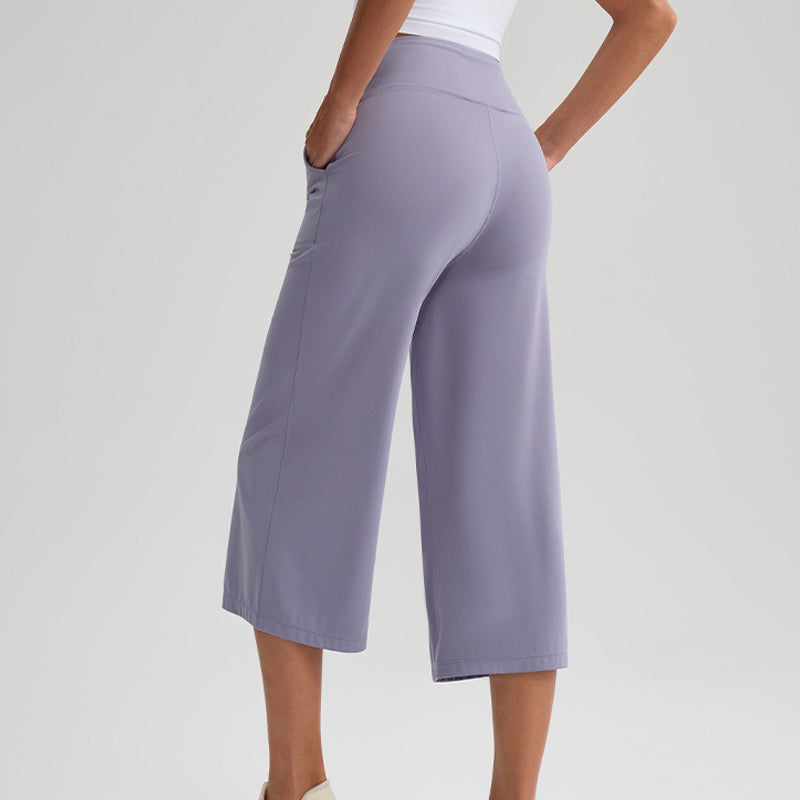Women's High-Waist Wide-Leg Capri Pants