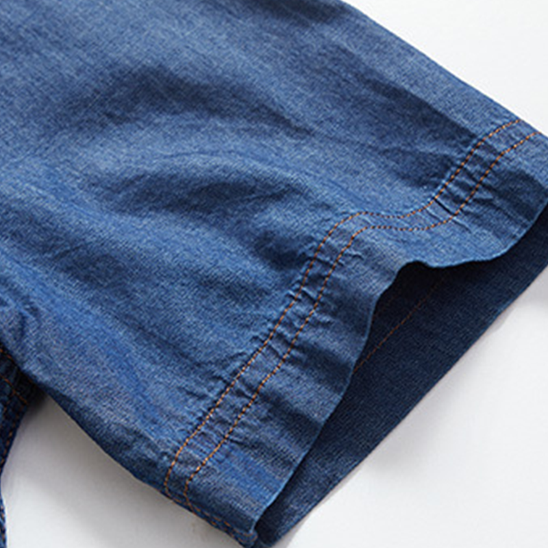 On selected products Men's Casual Denim Short Sleeve Shirt