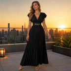 Flowy Pleated Maxi Dress ¨C Lightweight Fabric & Romantic Movement ¨C Twirl Through Your Day with Ease