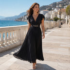 Flowy Pleated Maxi Dress ¨C Lightweight Fabric & Romantic Movement ¨C Twirl Through Your Day with Ease
