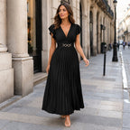 Flowy Pleated Maxi Dress ¨C Lightweight Fabric & Romantic Movement ¨C Twirl Through Your Day with Ease