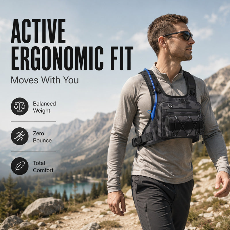 Front & Back Cycling Vest Pack for Men ¨C Hydration Ready, 3L Storage, Breathable Mesh