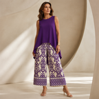 Women¡¯s Casual Sleeveless Top & Wide-Leg Pants Set