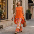 Women¡¯s Casual Sleeveless Top & Wide-Leg Pants Set